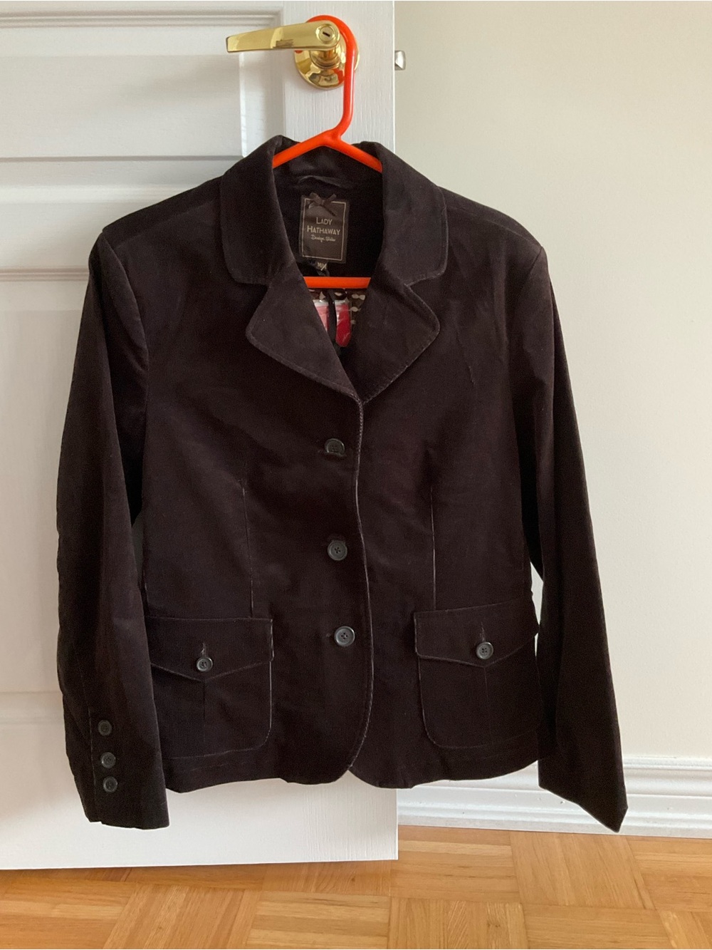 Lady Hathaway “Corduroy” Dark Brown Casual Blazer Jacket - Size M - BNWT
